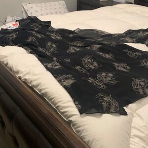 Black Floral Dress silk